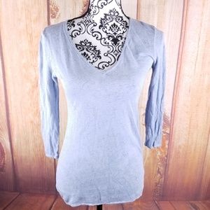 🍾NM LUXURY ESSENTIALS BLUE LINEN LIGHT TOP